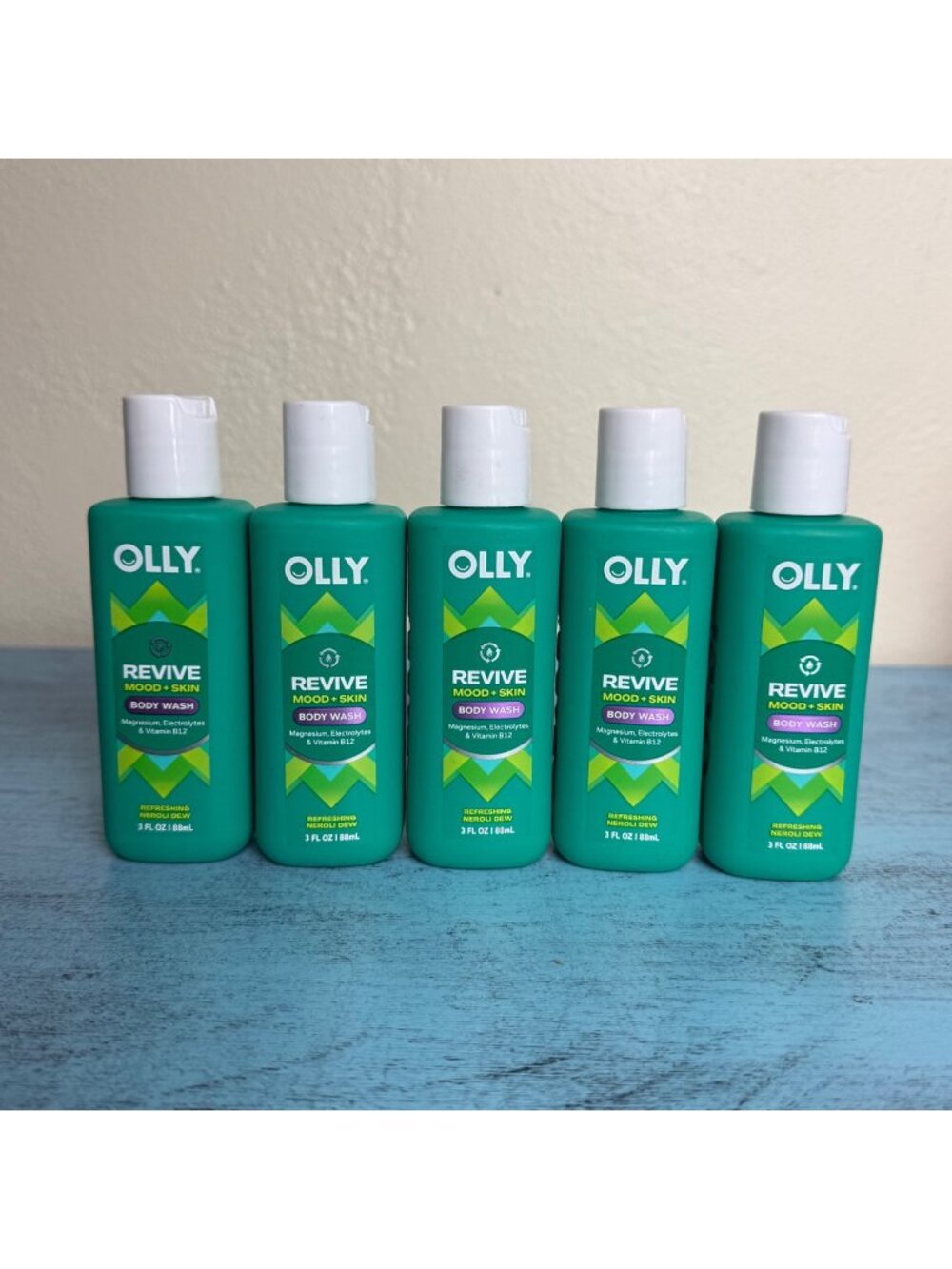 5X Olly Revive Mood & Skin Body Wash 3 Fl Oz With Magnesium & Vitamin B12